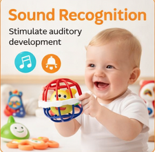 Baby Soft Silicone Teether & Rattle Set (Pack of 12)