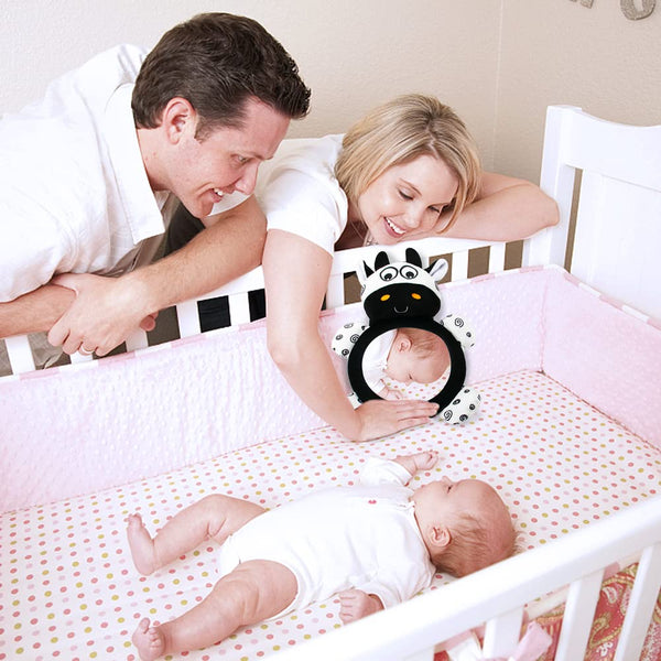 Soft Cow Tummy Mirror Sensory Toy