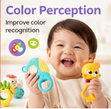 Baby Soft Silicone Teether & Rattle Set (Pack of 12)